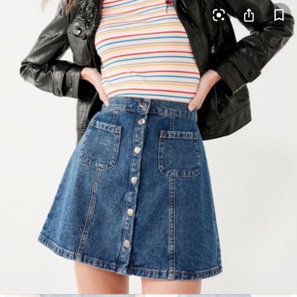 BDG snap button denim skirt